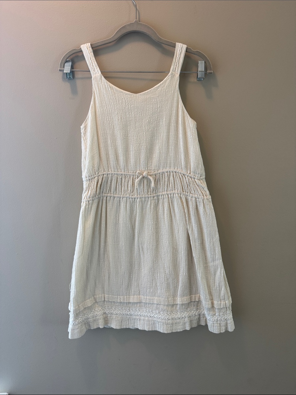 Zara Cream Textured Sleeveless Summer Dress